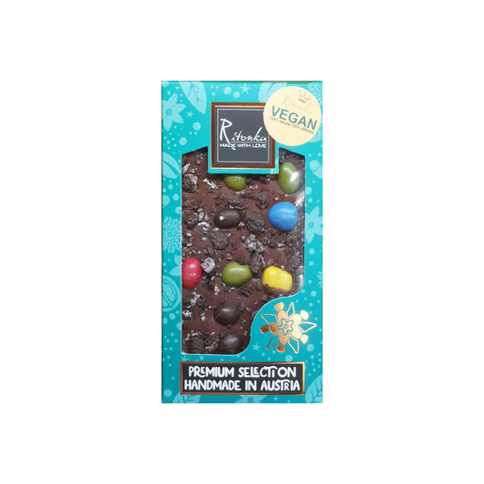 Ritonka premium - Chocolate negro, galletas, perlas de chocolate rubí, 95 g