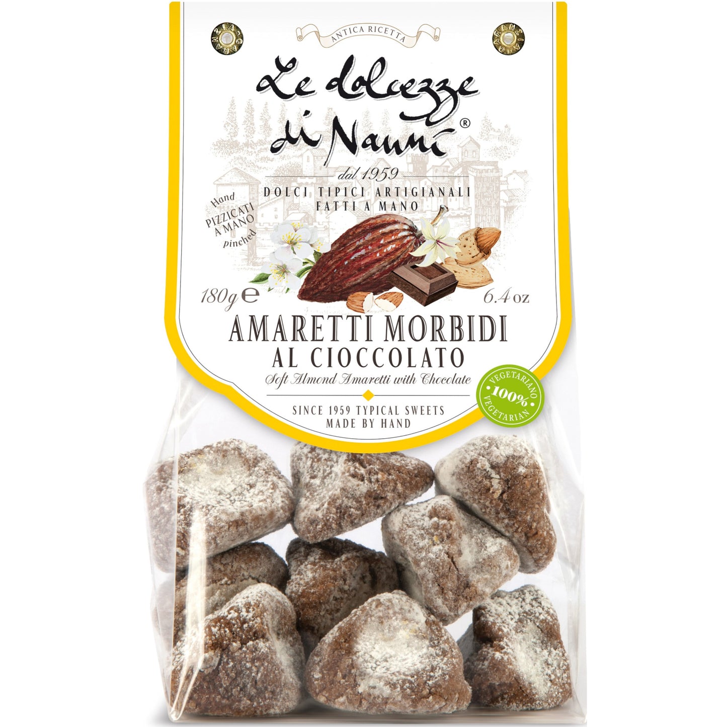 Amaretti morbidi handmade with chocolate