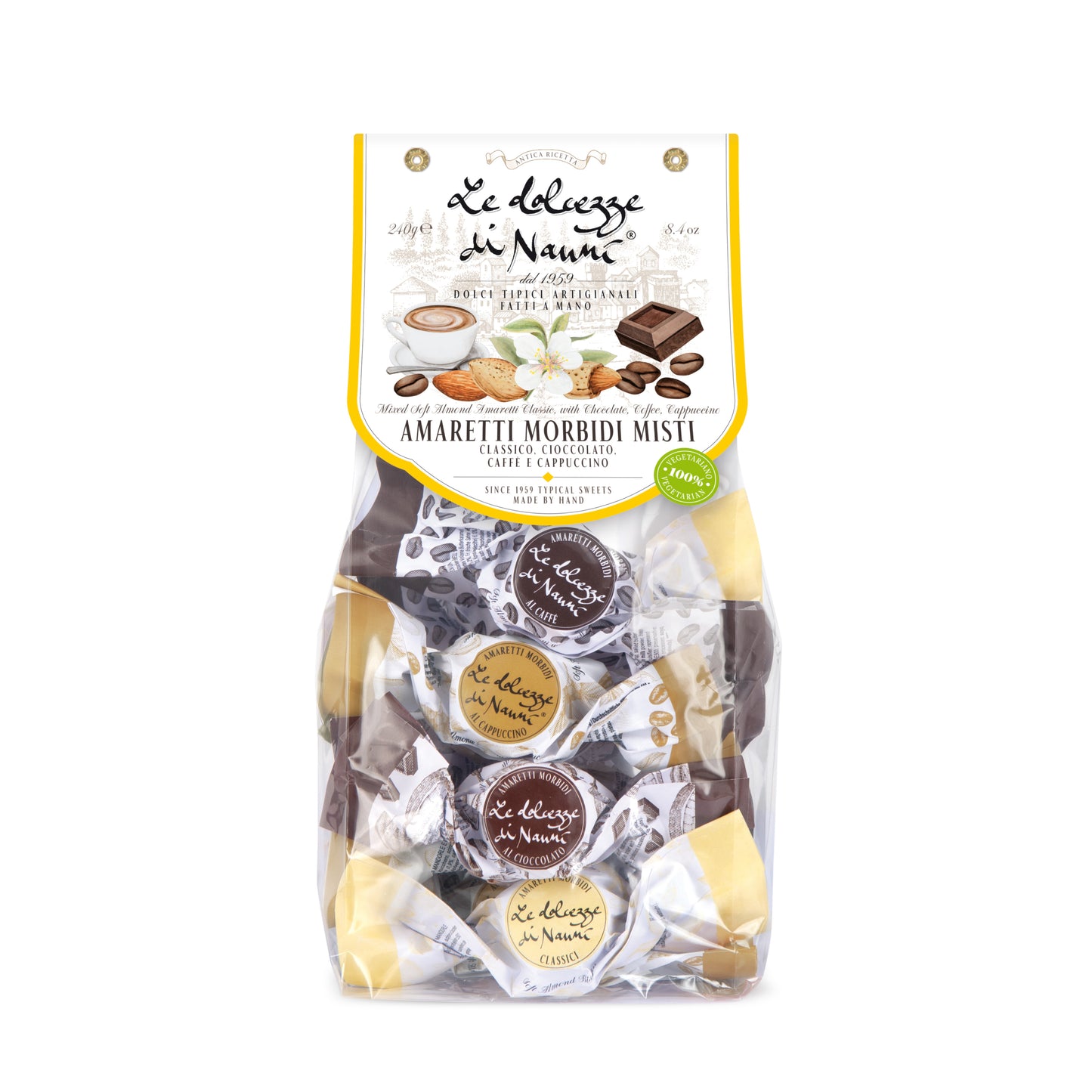 Soft Amaretti mix classic chocolate, coffee, cappuccino, Tuscany, Italy