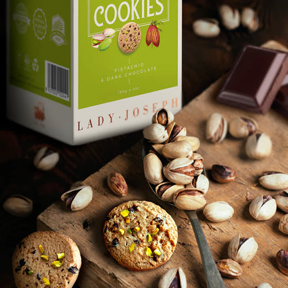 LADY JOSEPH Cookies de chocolate negro y pistacho